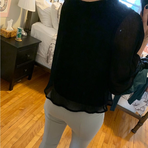 Zara black blouse frill - Picture 5 of 6